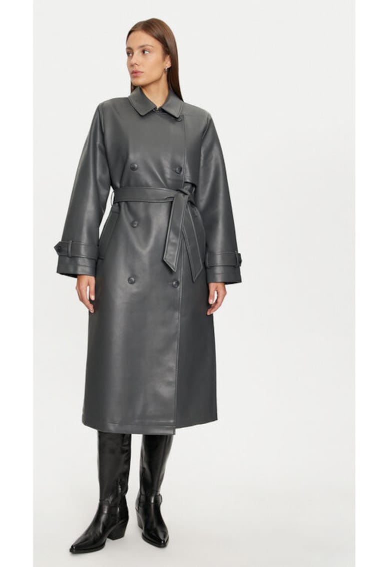 Oferte la Trench dama -  304509384 - Piele ecologica - Gri - Gri
