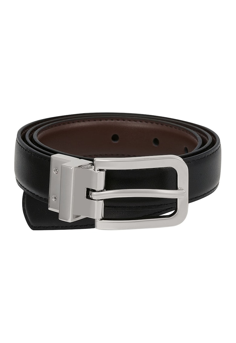 Oferte la Curea din piele cu catarama metalica - Negru stins