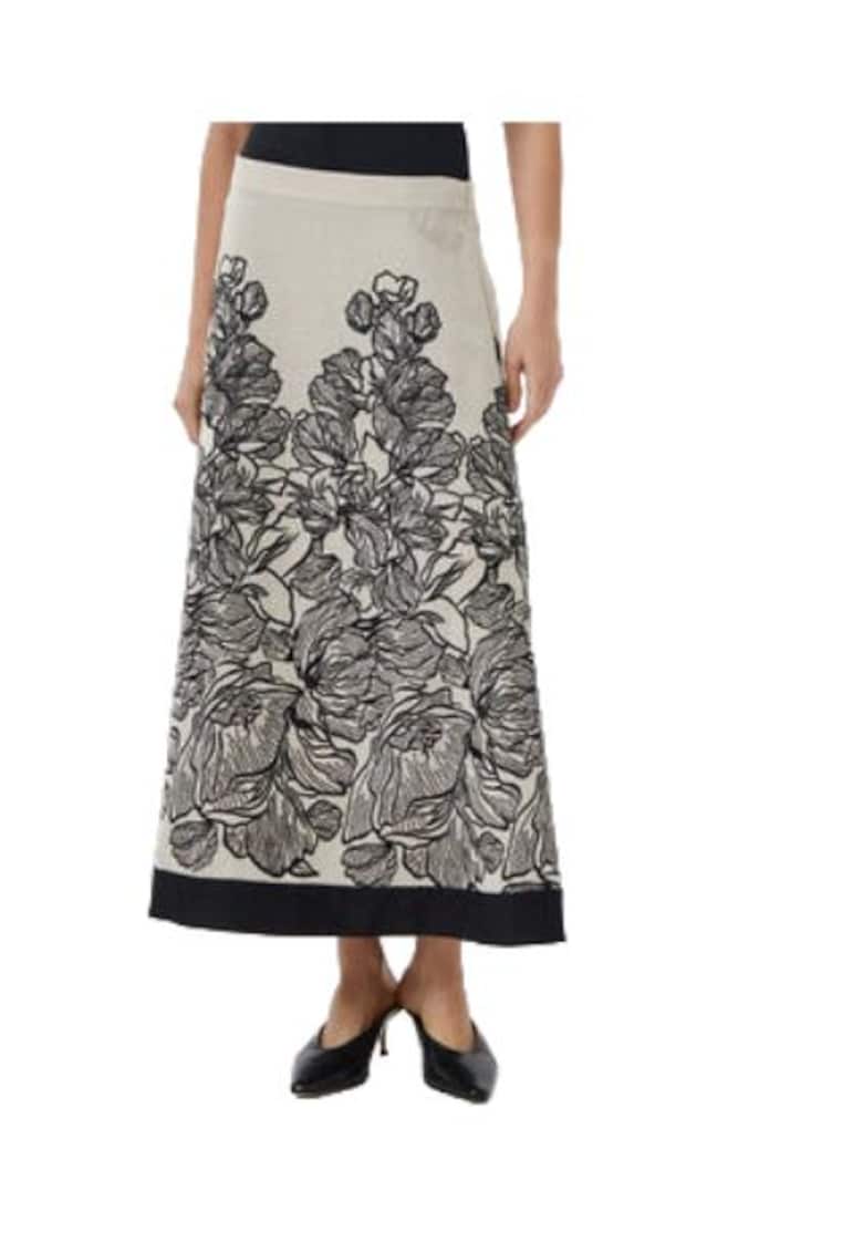 Oferte la Fusta  model 541990 TERRA - neagra si ecru - din poliester - vascoza - bumbac - in si alte fibre textile