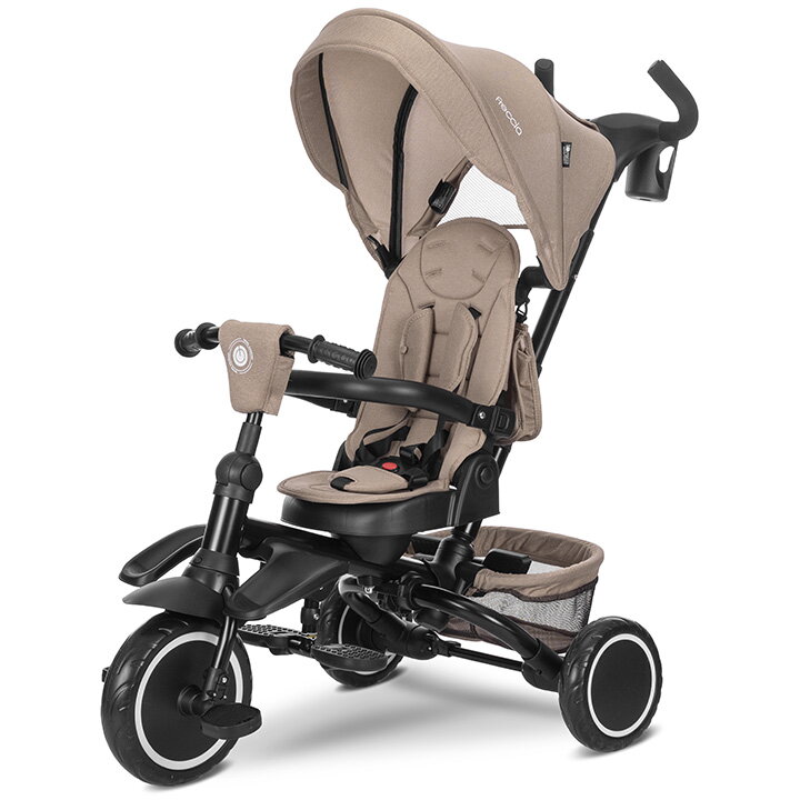 Oferte la Tricicleta pentru Copii Freccia Multifunctionala Pliabila Sezut Rotativ 360 Grade Beige