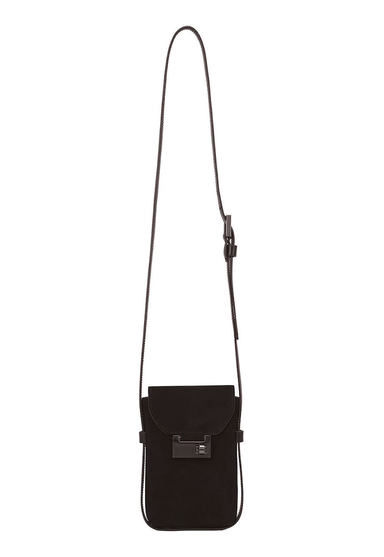 Oferte la Geanta crossbody din piele intoarsa - Negru