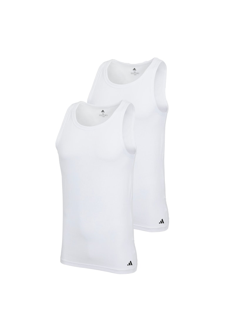 Oferte la Set de topuri slim fit cu logo - 2 piese - Alb
