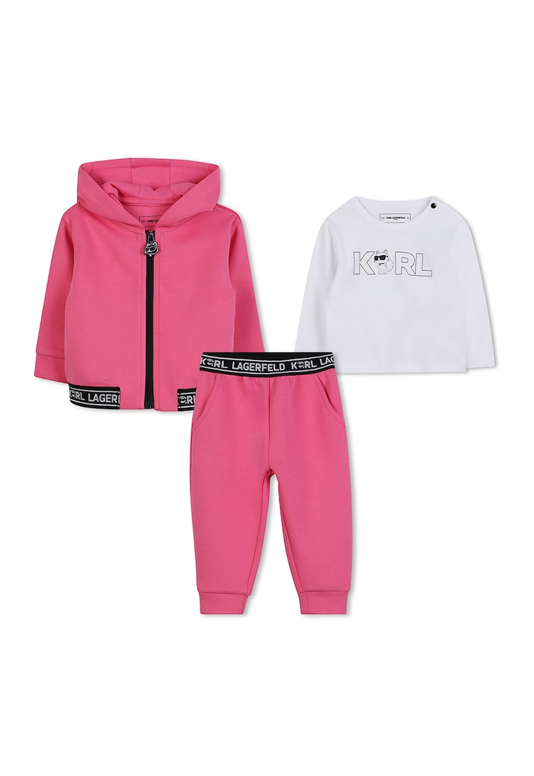 Oferte la Set de imbracaminte cu imprimeu logo - 3 piese - Alb/Fucsia