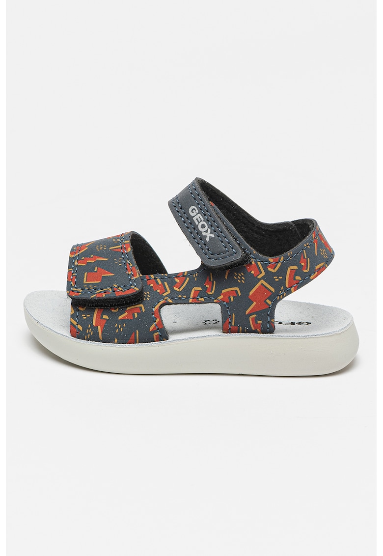 Oferte la Sandale cu imprimeu si velcro - Rosu/Bleumarin