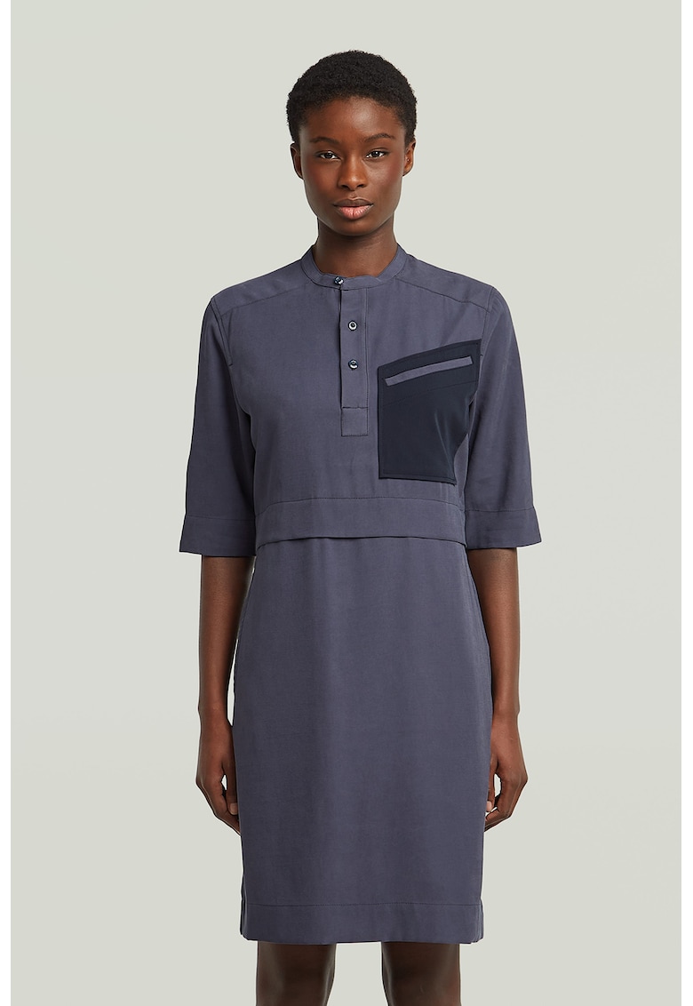Oferte la Rochie-tricou cu guler Mao - Violet prafuit
