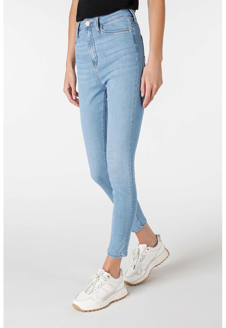 Blugi skinny cu talie inalta - Albastru glaciar