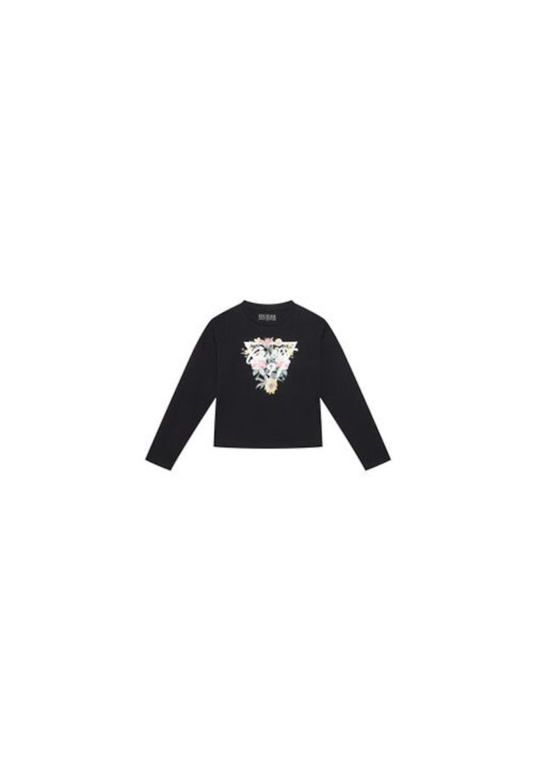 Oferte la Bluza din bumbac organic cu imprimeu floral si logo