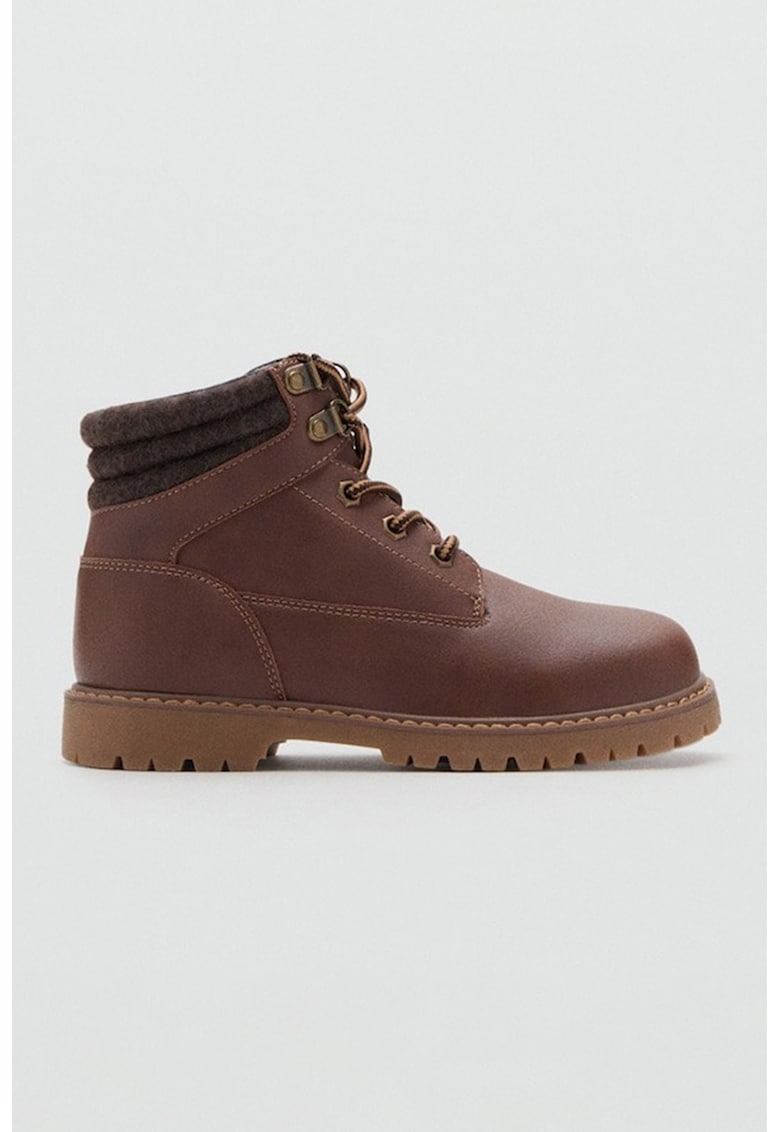 Oferte la Ghete din piele ecologica cu fermoar - Maro cognac