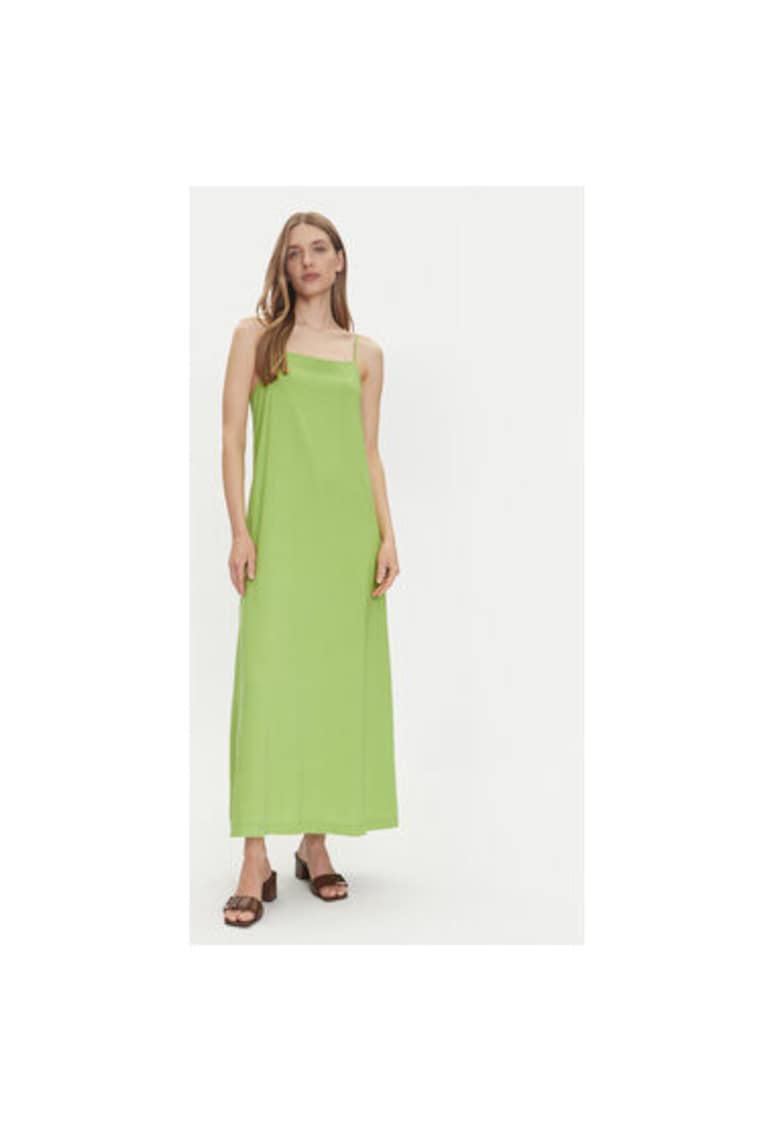 Oferte la Rochie maxi din amestesc de in si vascoza - Verde