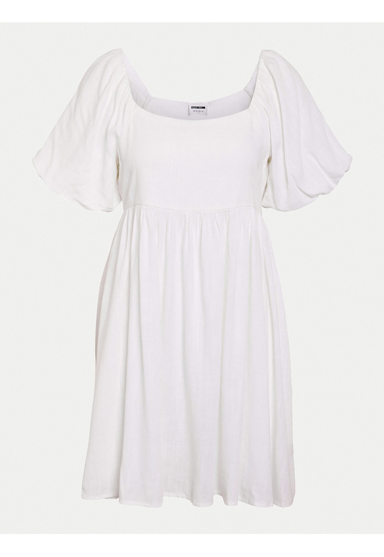 Oferte la Rochie scurta cu maneci bufante - Alb
