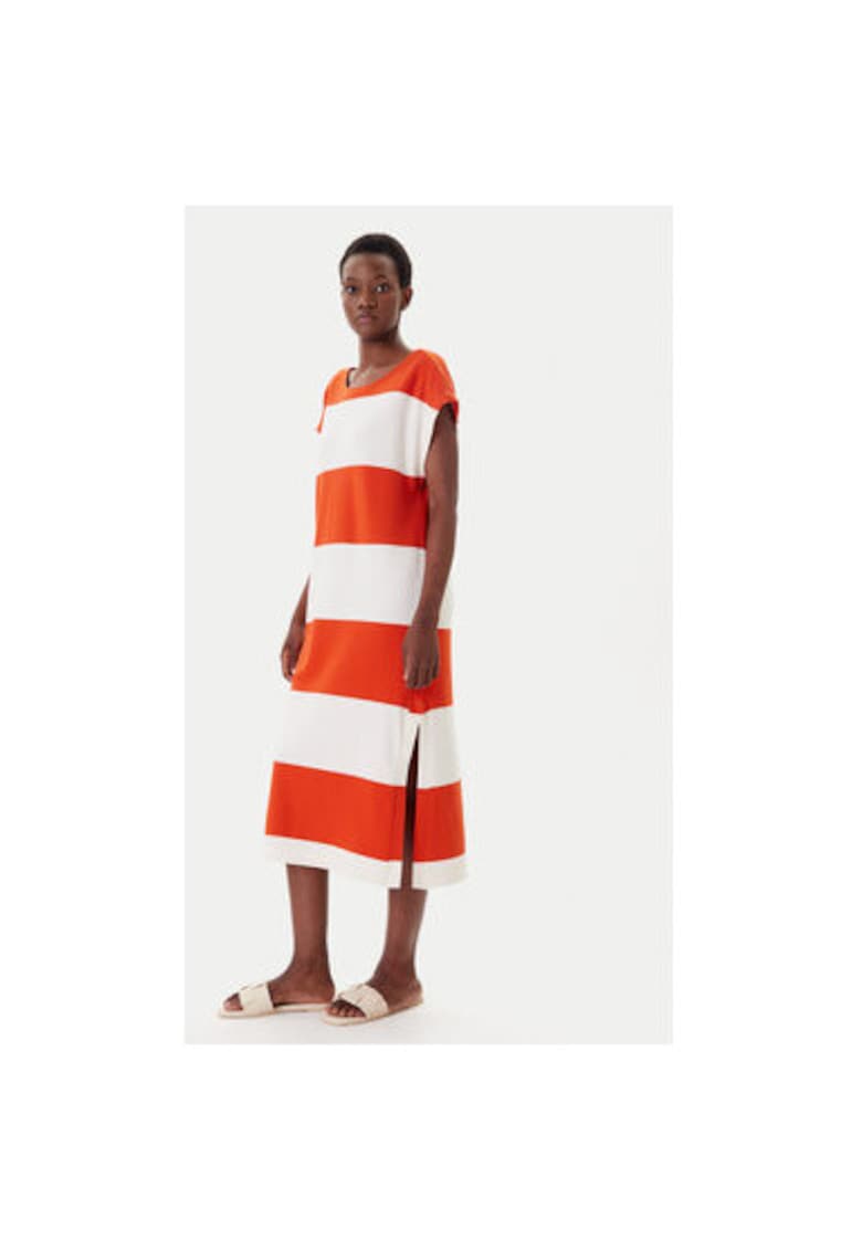 Oferte la Rochie dama  1016534 - Bumbac/Elastan - Rosu/Bej
