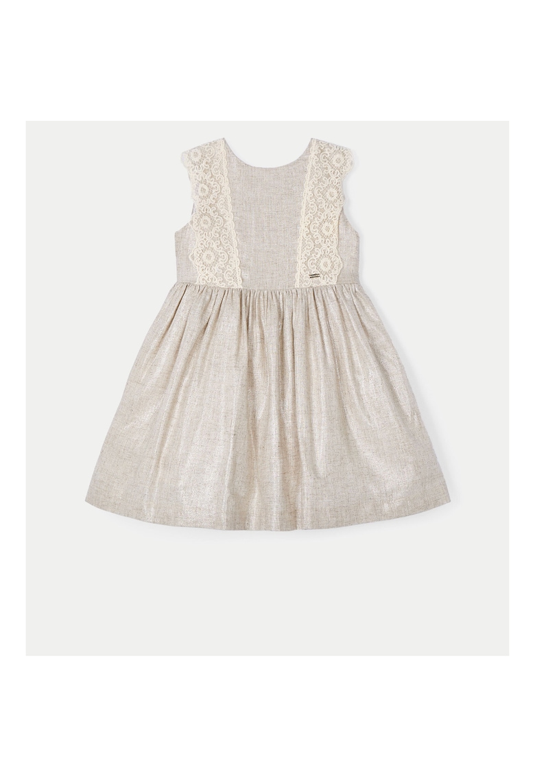 Oferte la Rochie cu croiala in A si detalii cu dantela - Bej