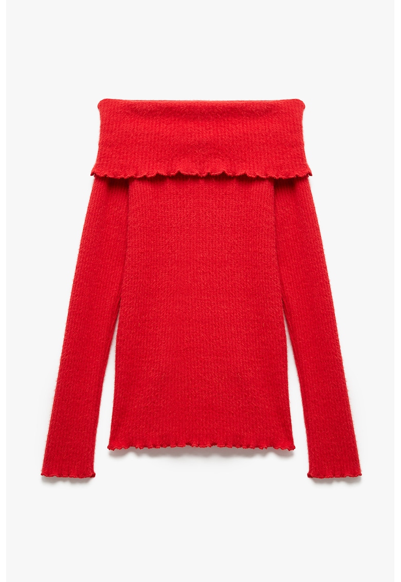 Oferte la Pulover cu decolteu pe umeri - Rosu vermillion