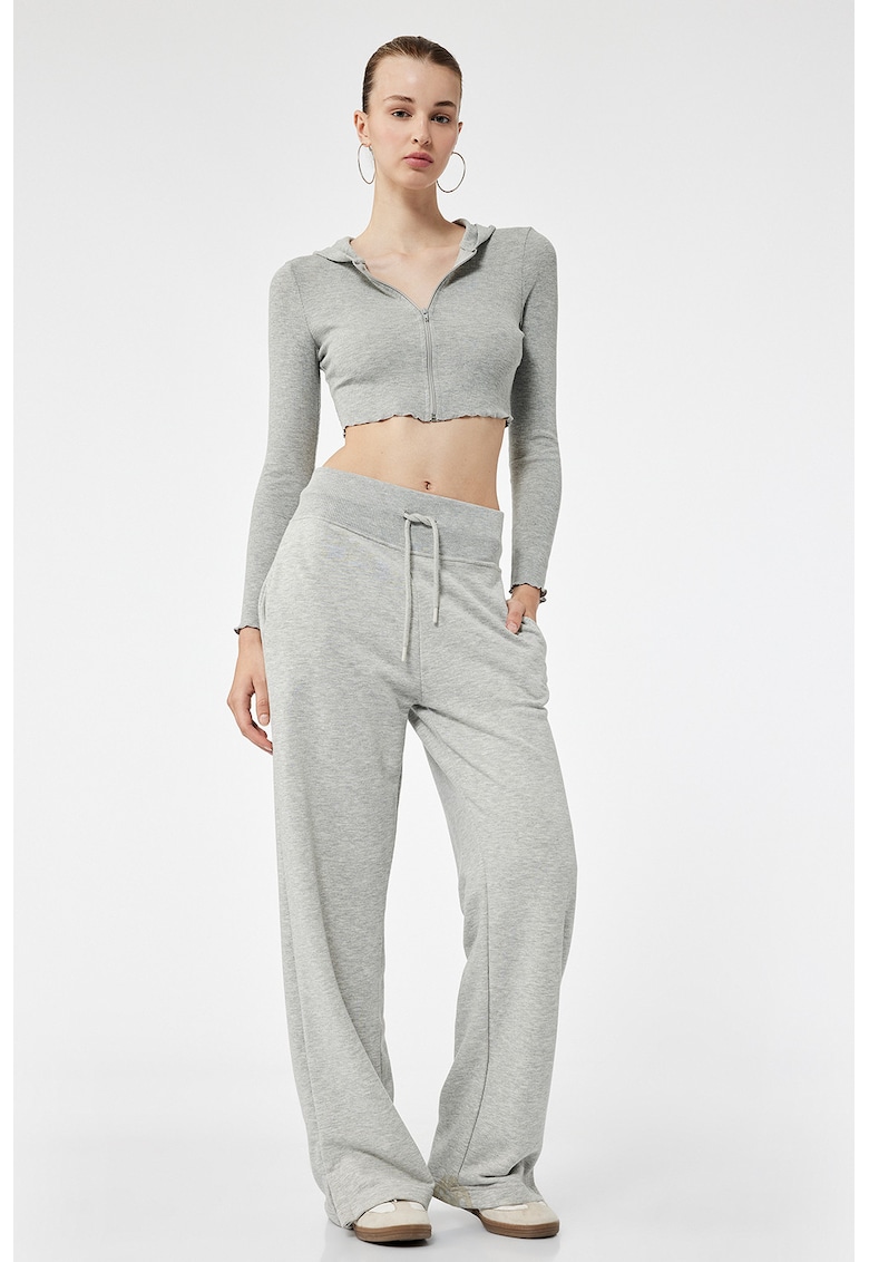 Oferte la Hanorac crop cu fermoar - Gri melange