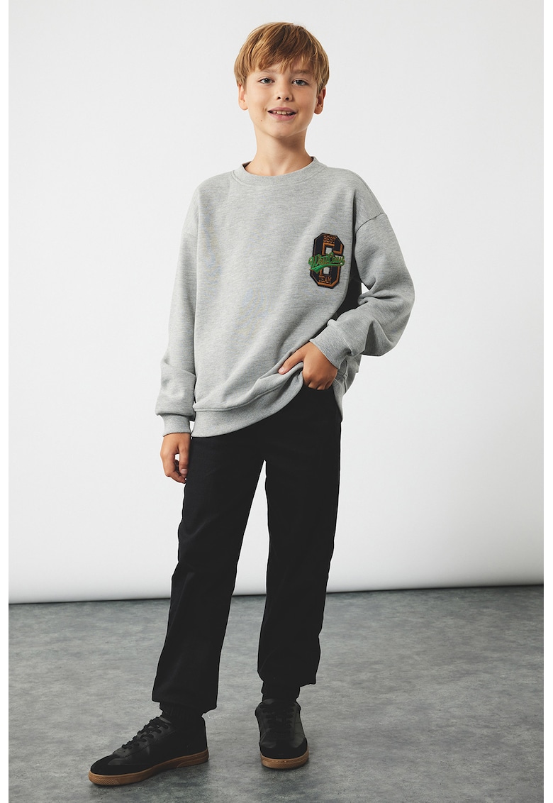 Oferte la Pantaloni din amestec de bumbac cu snururi - Kaki inchis