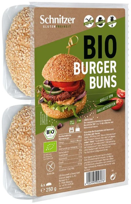Oferte la Chifle bio cu susan pentru hamburger, fara gluten, 250g (4 buc) Schnitzer