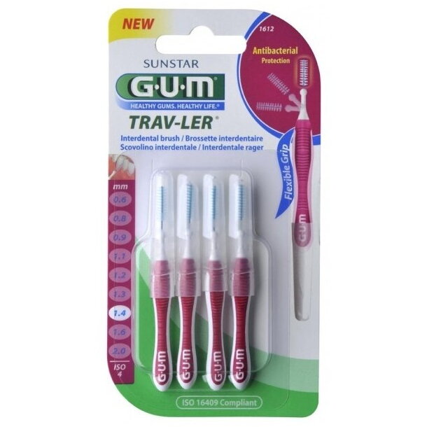 Oferte la Periuta de Dinti Interdentara GUM1612MA4  Travler 1.4mm Roz