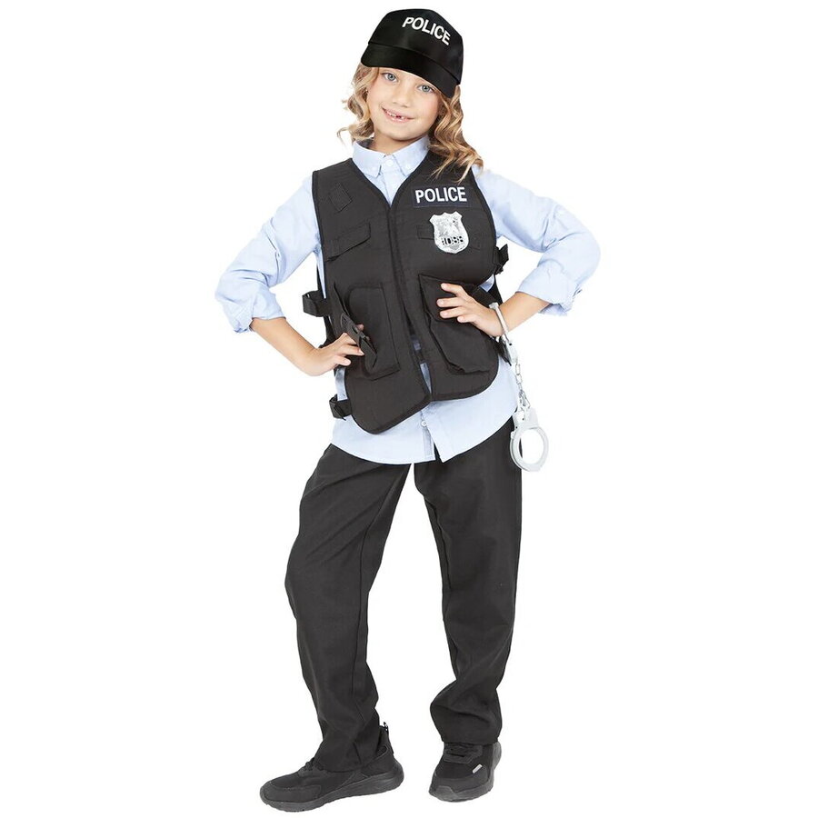 Costum Carnaval Set Vesta si Accesorii Politist 5 Ani+