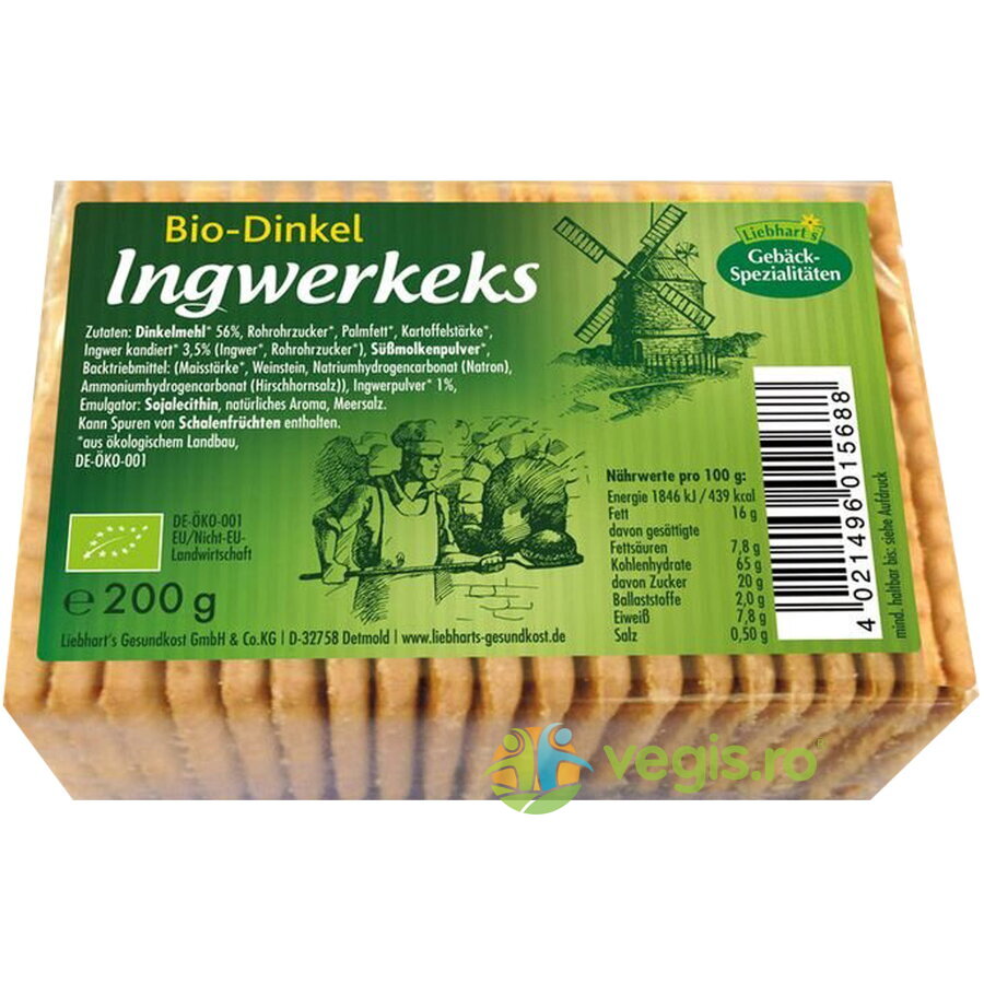 Oferte la Biscuiti din Grau Spelta cu Ghimbir Ecologici/Bio 200g
