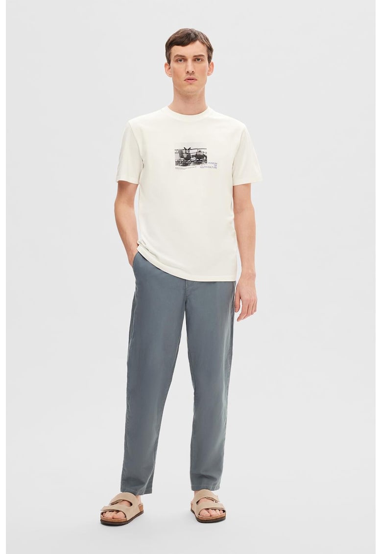 Oferte la Pantaloni chino uni - Albastru prafuit