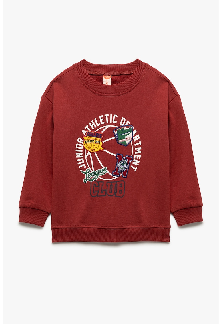 Oferte la Bluza de trening cu aplicatii si imprimeu - Rosu/Alb/Galben