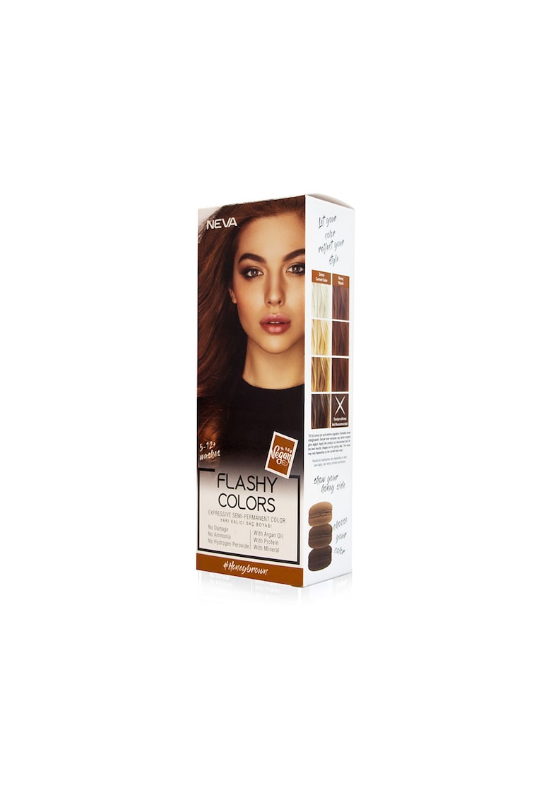 Oferte la Flashy Colors Honey Brown - Nuantator semipermanent - saten miere - 100% vegan -  100 ml