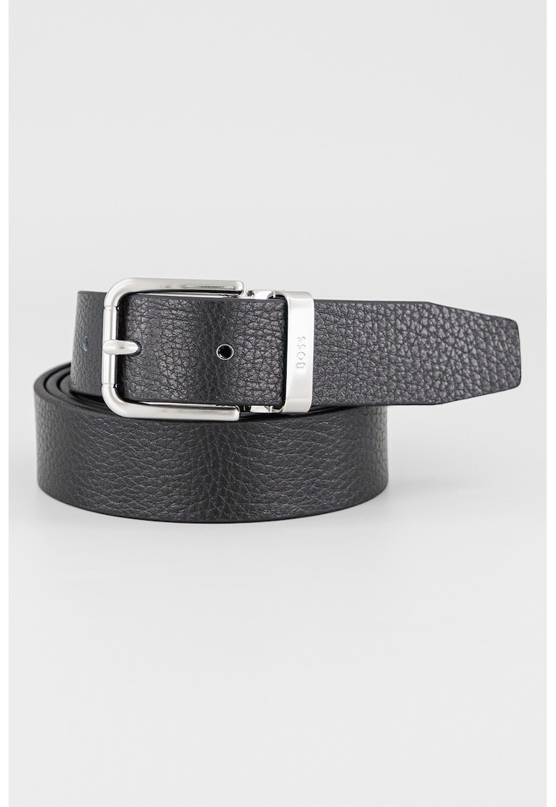 Oferte la Curea reversibila de piele granulata - Negru