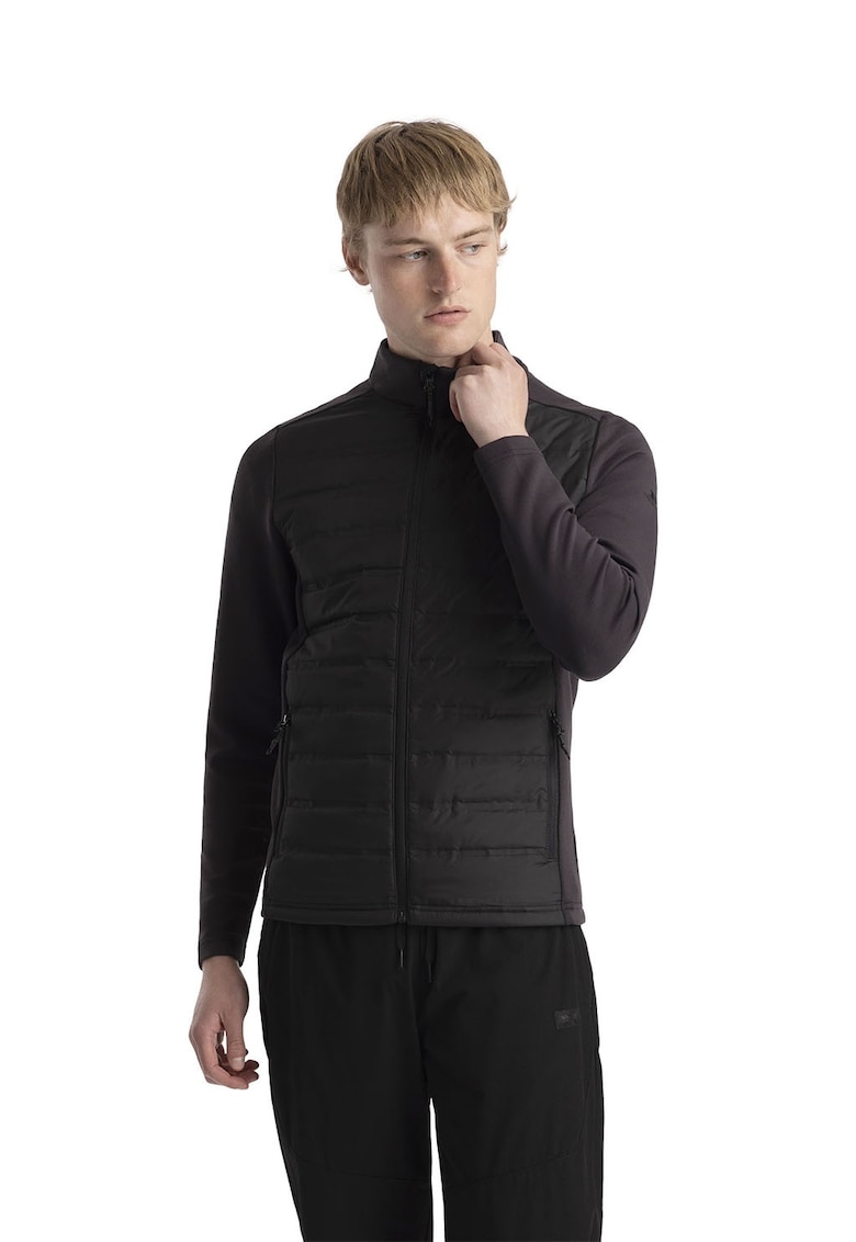 Oferte la Jacheta cu fermoar si gluga pentru trekking - Negru/Violet aubergine