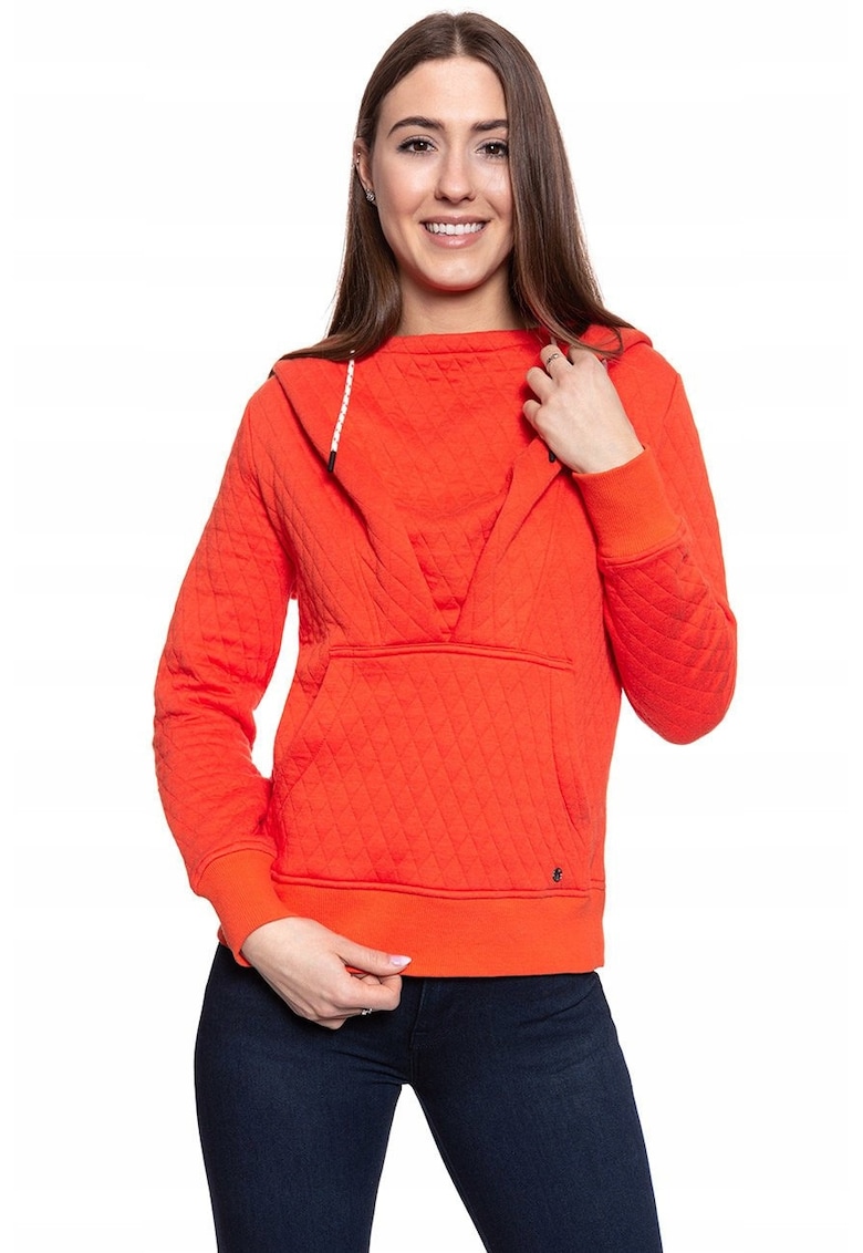 Oferte la Hanorac Dama -  Bella Waterfall - Marime S - Bumbac - Maneca Lunga - Regular Fit - Cu Gluga - High-Quality - Portocaliu