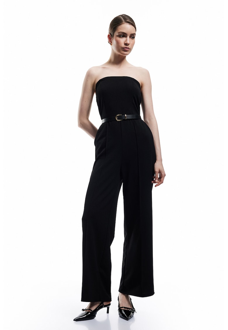 Oferte la Salopeta fara maneci cu model uni - Negru