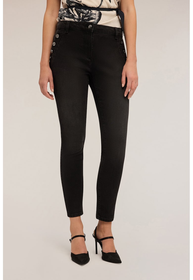 Oferte la Blugi skinny cu talie medie - Negru