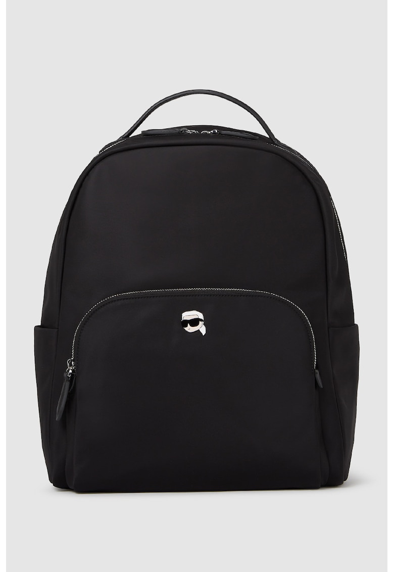 Oferte la Rucsac cu buzunar frontal si logo - Negru