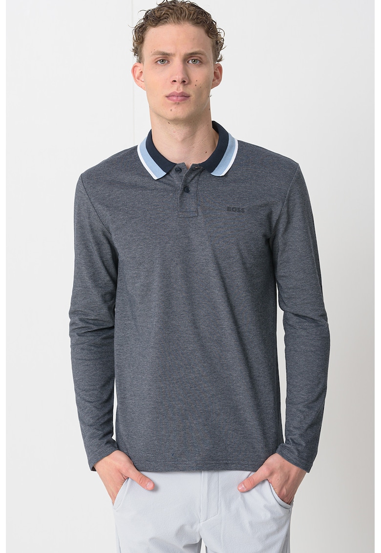 Oferte la Bluza polo de bumbac - Albastru prafuit