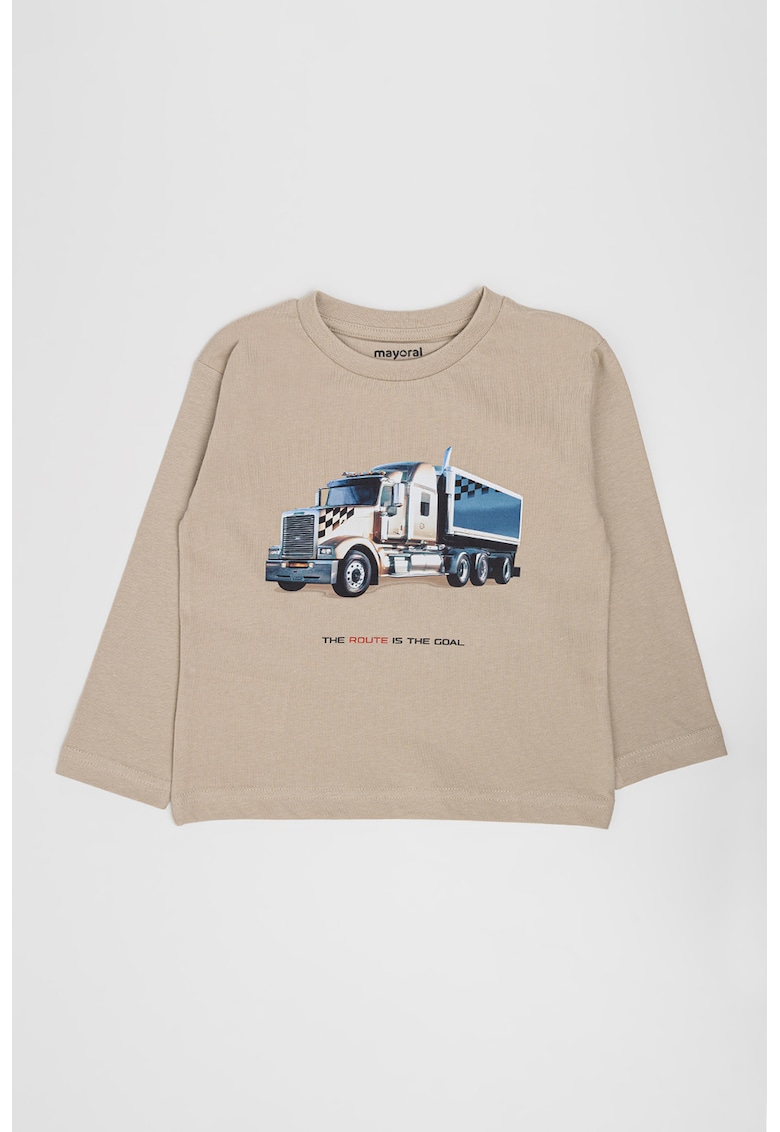 Oferte la Bluza cu imprimeu grafic - Maro taupe deschis
