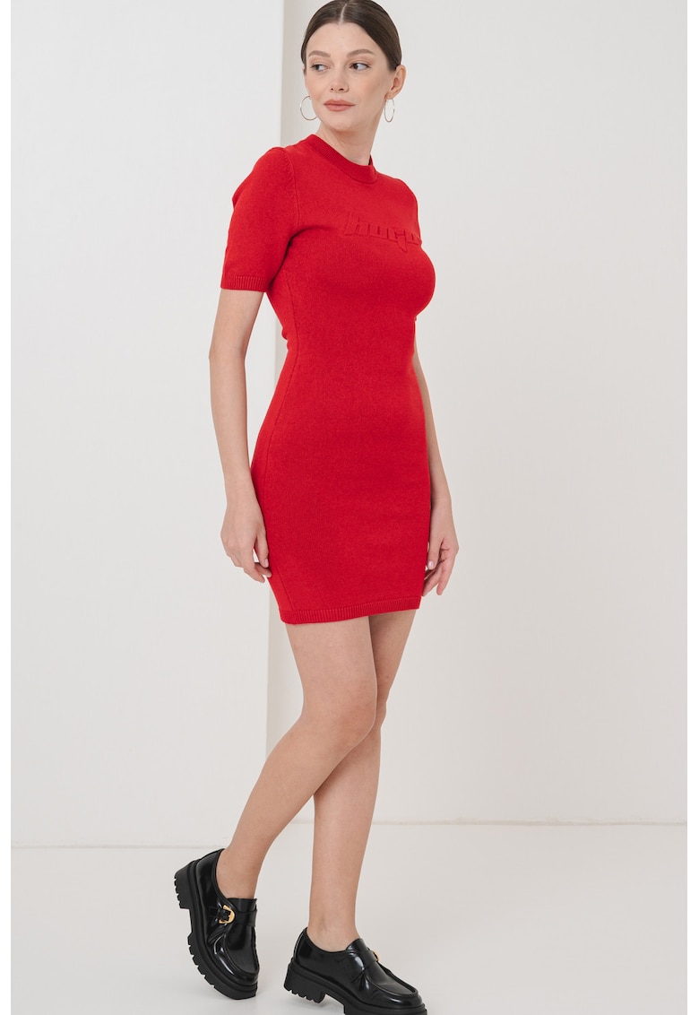 Oferte la Rochie-tricou mini cambrata - Rosu vermillion