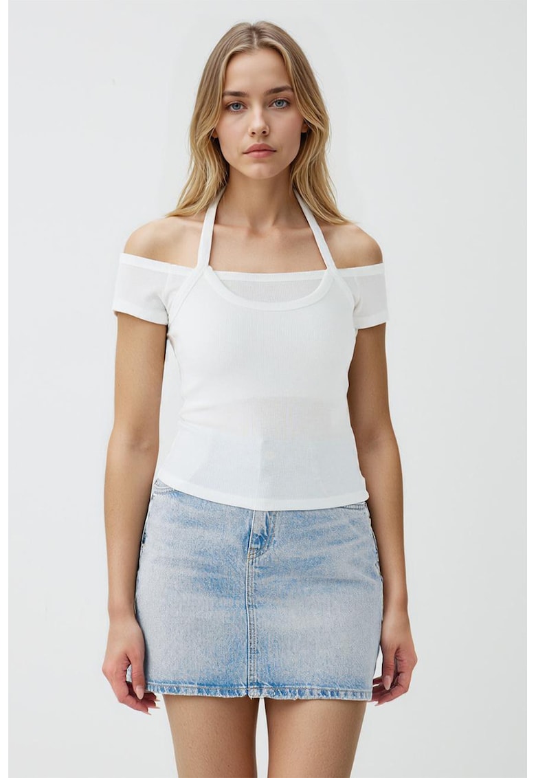 Oferte la Bluza slim-fit - Alb