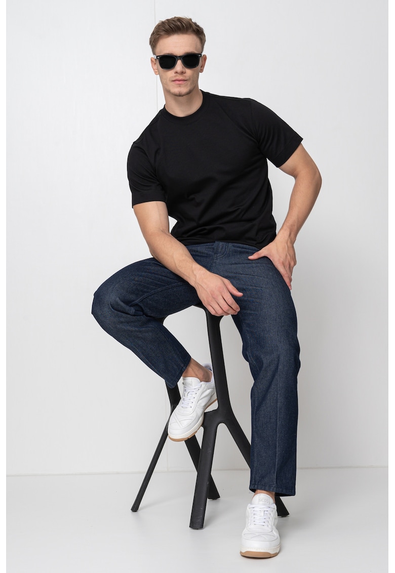 Oferte la Tricou din bumbac organic cu model uni - Negru