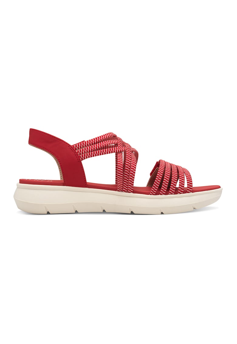 Oferte la Sandale uni cu benzi velcro - Rosu