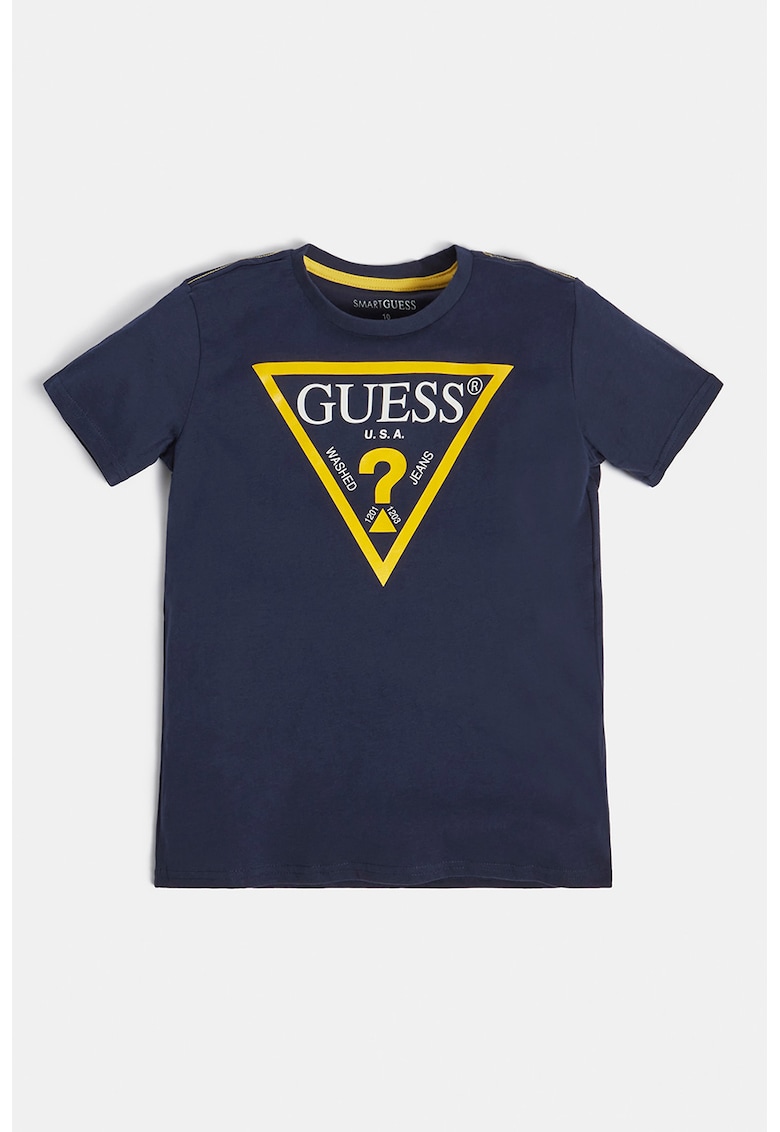 Oferte la Tricou de bumbac organic cu imprimeu logo - Galben/Bleumarin