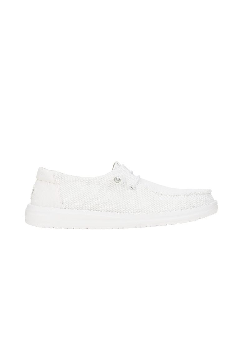 Oferte la Pantofi boat uni din material textil - Alb optic