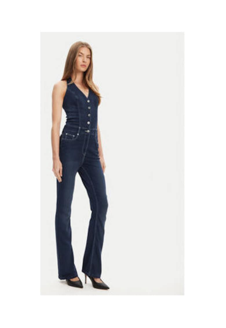 Oferte la Salopeta din denim fara maneci cu decolteu in V