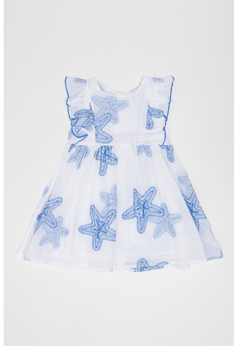 Oferte la Rochie mini evazata - Alb/Albastru pastel