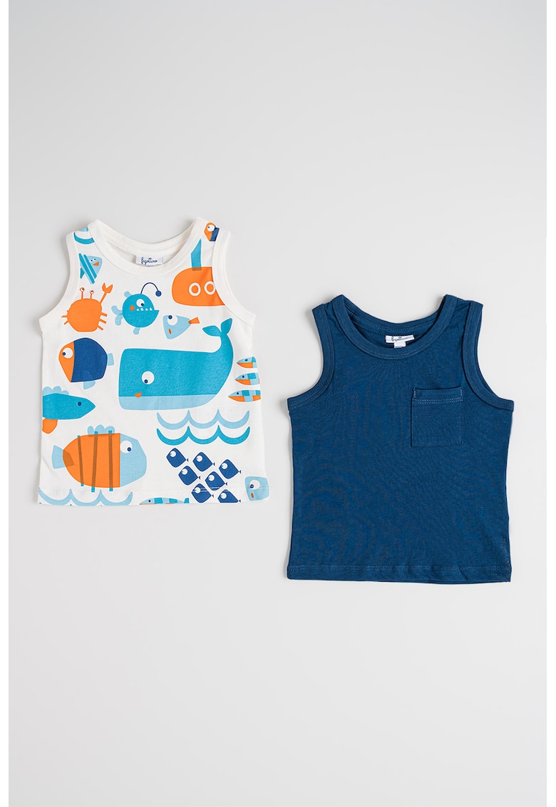 Oferte la Set de top-uri - 2 piese - Alb/Portocaliu mandarina/Albastru