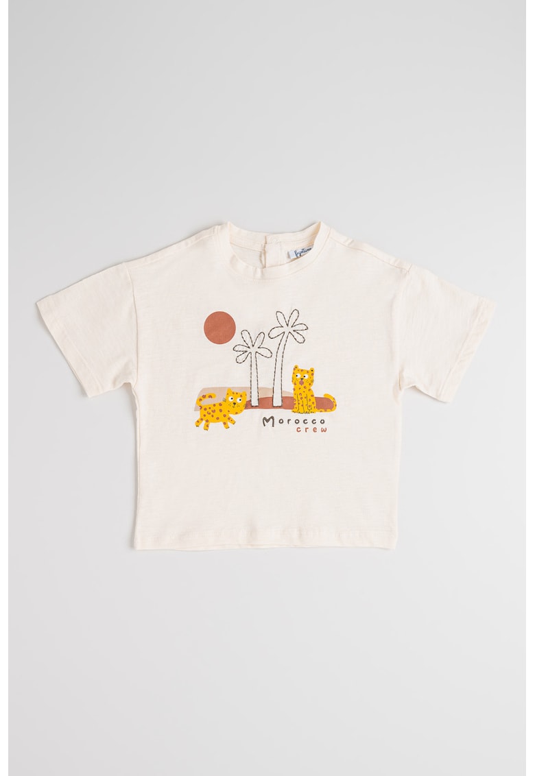 Oferte la Tricou de bumbac cu imprimeu grafic - Galben pal