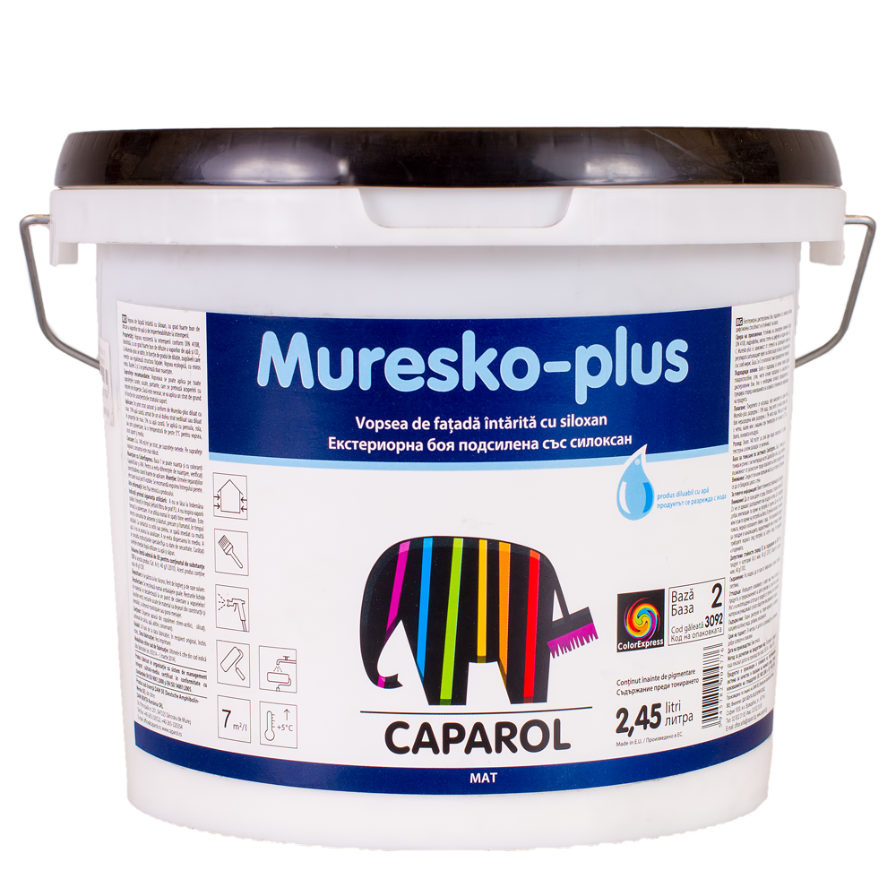 Oferte la Vopsea lavabila exterior Caparol Muresko Plus B2, alb, 2.45 l
