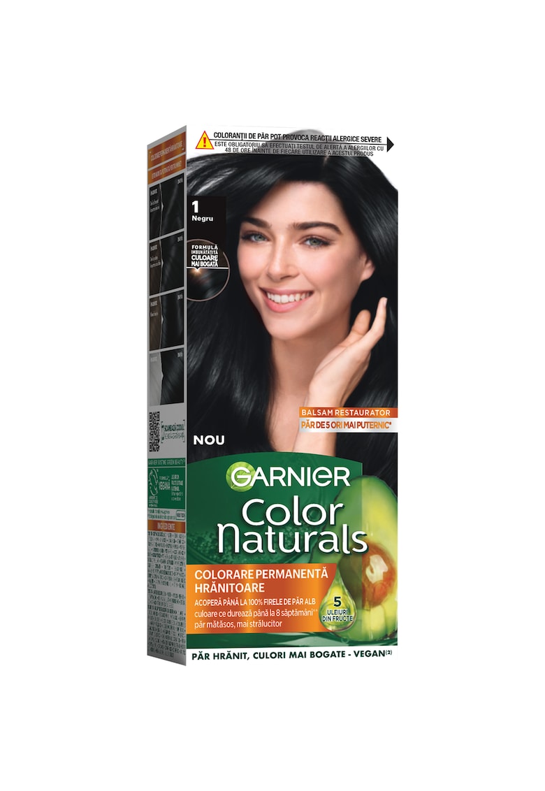 Oferte la Vopsea de par permanenta cu amoniac  Color Naturals - 110 ml - Negru