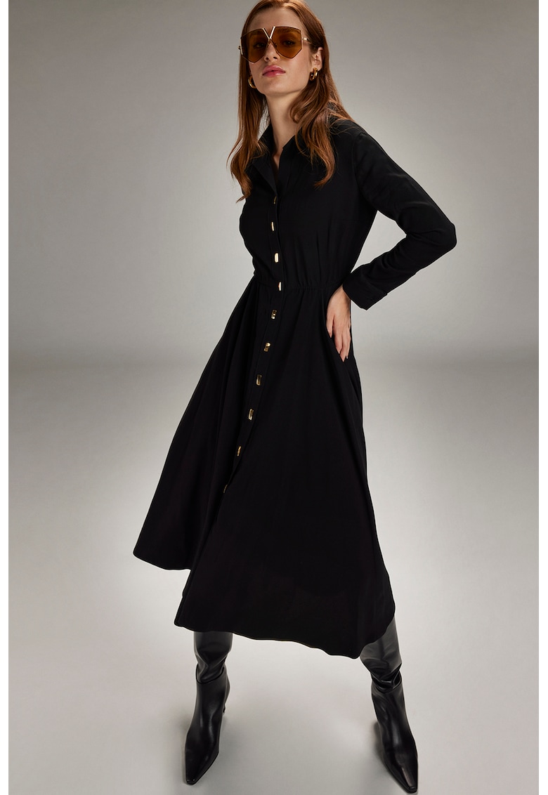 Oferte la Rochie midi evazata - Negru