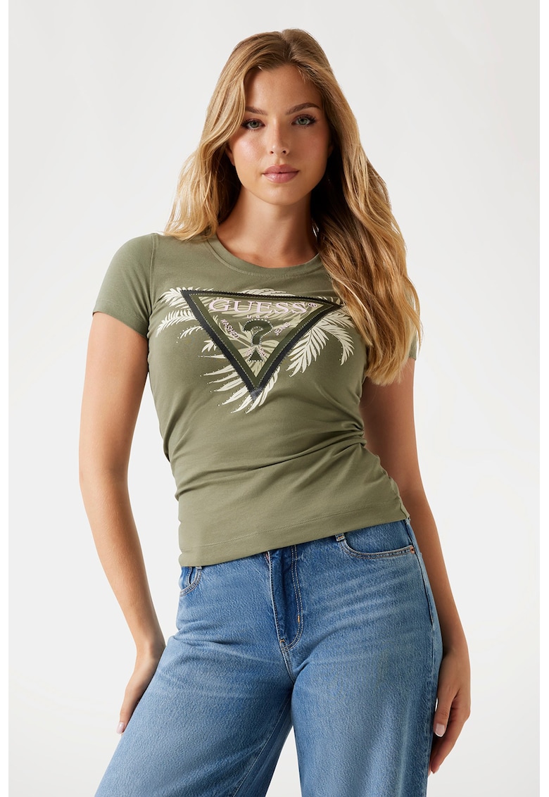 Oferte la Tricou slim fit cu logo - Verde feriga