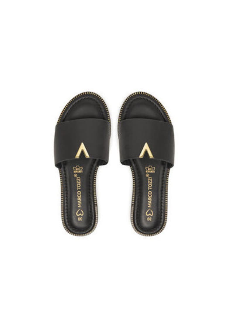 Oferte la Slapi dama - 2-27105-44 -  Piele naturala - Negru - Negru