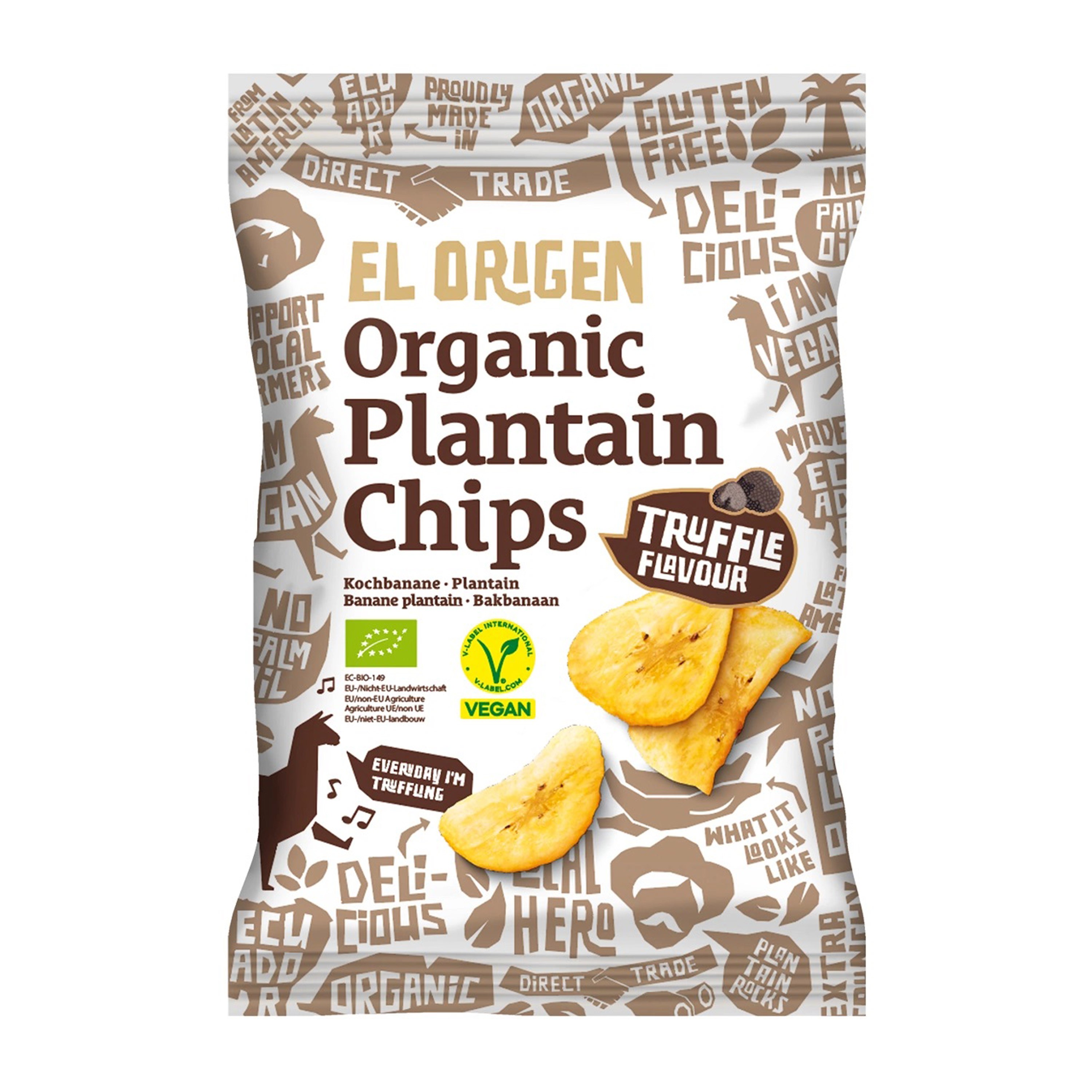 Oferte la Chipsuri bio din platano cu aromă de trufe, 80g El Origen